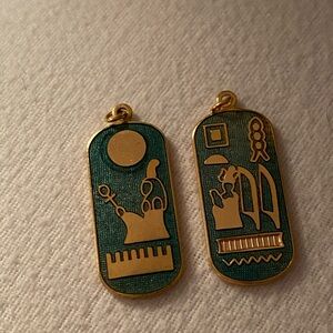 Set of 2 gold plated Egyptian charms